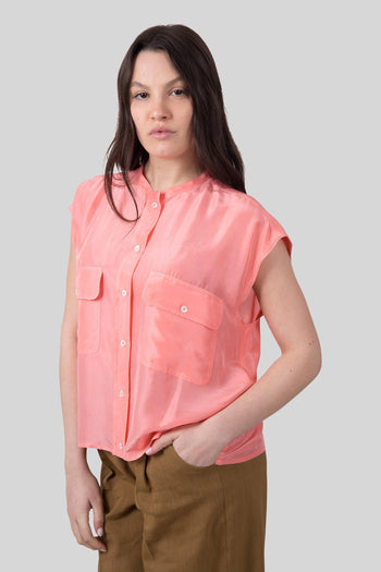 Camicia In Seta Habotai Samba Rosa Donna - 3