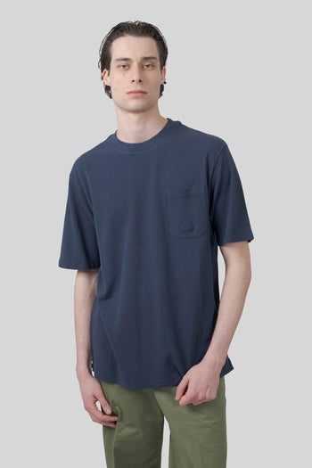 T-shirt 24/1 Piquet Pigment Dyed Blu Navy Uomo - 5