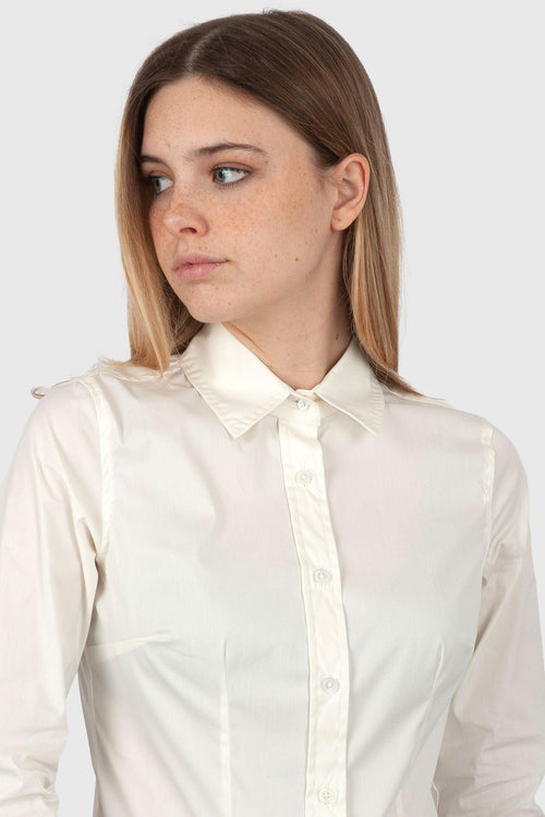 Camicia Slim Panna Donna