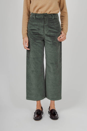 Pantalone Due Velluto Verde Donna - 5