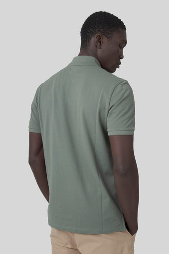 Polo Stretch Piquet Verde Salvia Uomo - 3