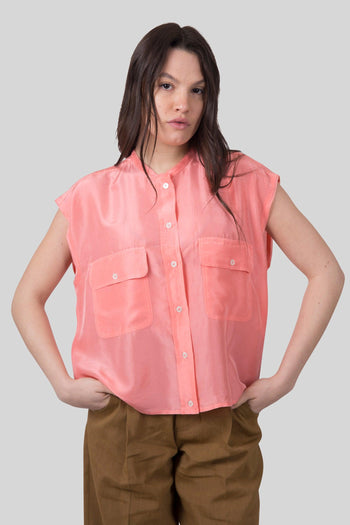 Camicia In Seta Habotai Samba Rosa Donna - 6