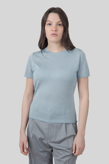 Maglia Maria Glitter Verde Acqua Donna - 6
