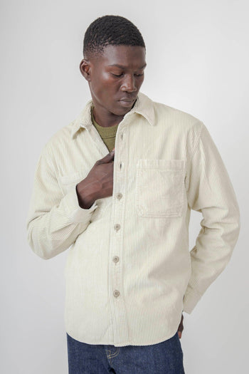 6-wale Corduroy Shirt Khaki Uomo - 6