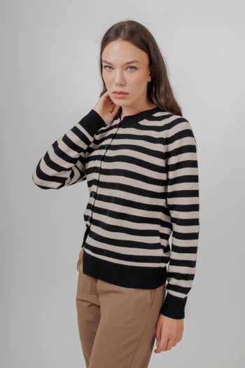 Cardigan Marilu Nero/naturale Donna - 5