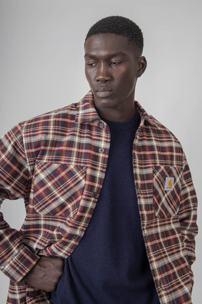 Wip Cronyn Shirt Jac Check Beige/bordeaux Uomo