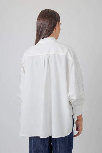 Max Mara Camicia Over In Popeline Zavorra Bianco Donna - 2