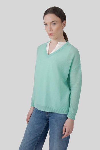 Maglia Angelica Verde Acqua Donna - 5