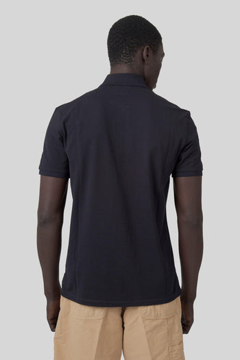 Polo Stretch Piquet Blu Uomo - 5