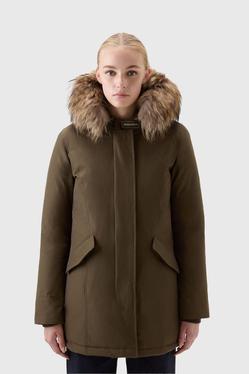 Arctic Raccoon Parka Verde Militare Donna