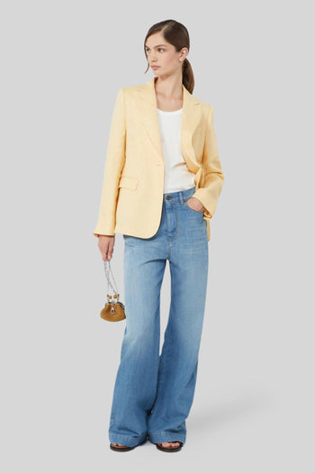 Max Mara Blazer In Canvas Di Lino Nalut Giallo Donna - 2