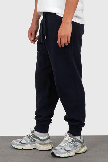 Pantalone Jogging Diagonal Fleece Logo Buttoned Nero Uomo - 4