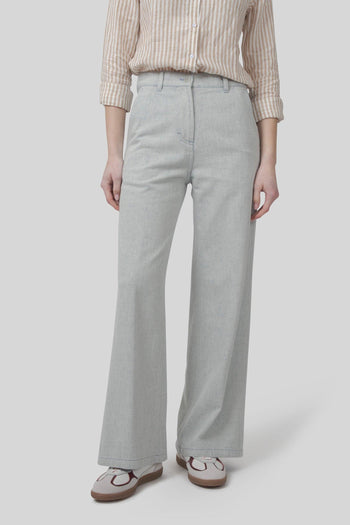 Jeans Palazzo Grigio Chiaro Donna - 6