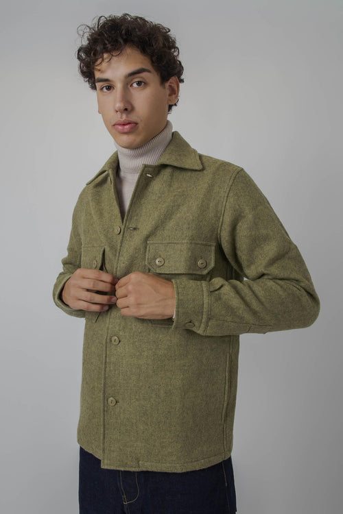 Overshirt Wool Pepper Verde Chiaro Uomo
