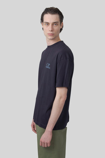 T-shirt 30/1 Jersey Printed Graphics Blu Uomo - 3