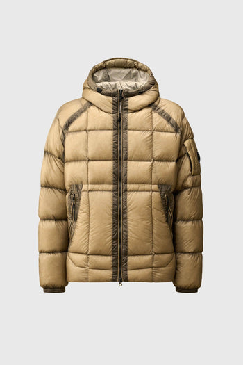 D.d. Shell Hooded Down Jacket Khaki Uomo - 7