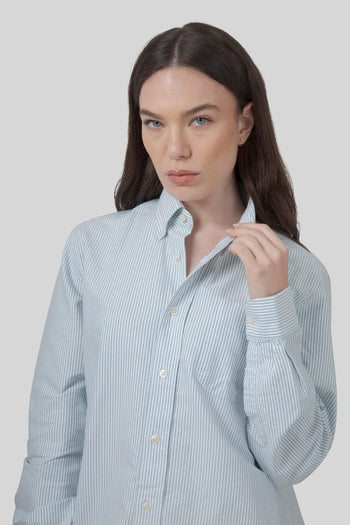 Camicia Doubling Ox Bianco/verde Unisex - 11
