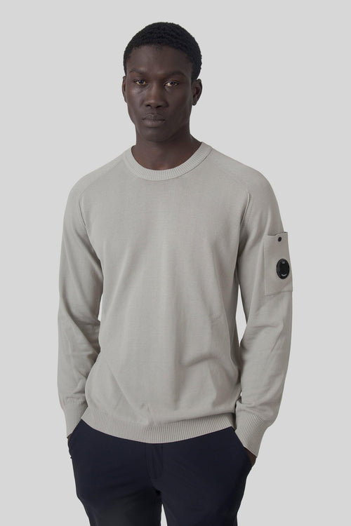 Maglia Cotton Crepe Crewneck Lens Tortora Uomo