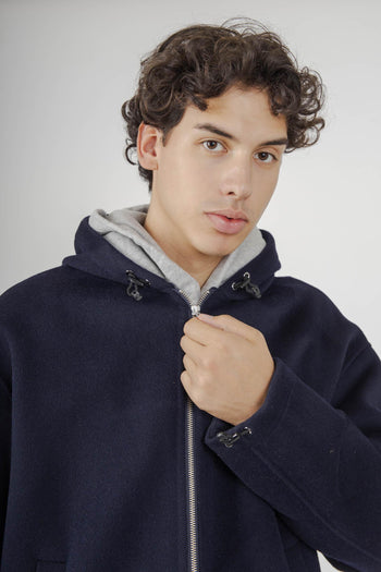 Giubbotto In Lana Park Blu Navy Uomo - 2