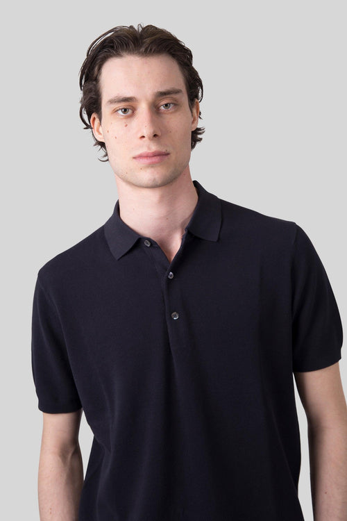Polo In Cotone Punto Piquet Blu Uomo
