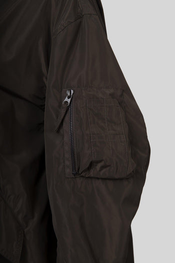 Giubbotto Bombo In Poliestere Tecnico Verde Militare Donna - 7