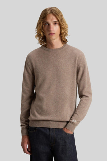 Maglia Girocollo Lambswool Marrone Uomo - 3