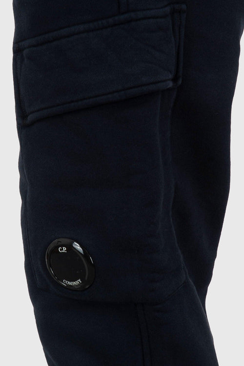 Pantalone Cargo Brushed And Emerized Diagonal Fleece Blu Scuro Uomo - 2