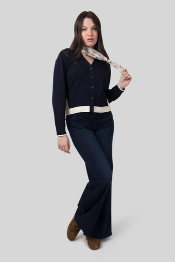 Cardigan Amanda Beige/blu Donna - 2