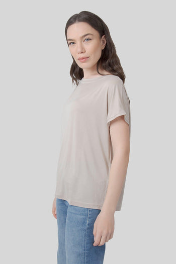 Cupro Square Wom Shirty Sabbia Donna - 3