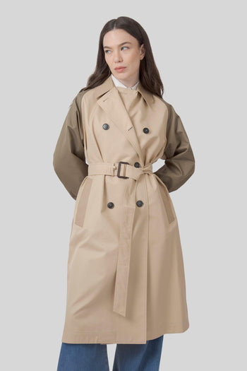 Max Mara Trench Reversibile In Gabardina Antigoccia Canasta Beige Donna - 2