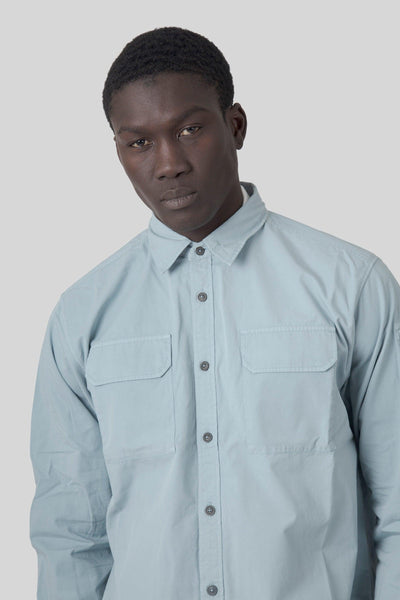 Camicia Lente In Gabardina Organica Polvere Uomo