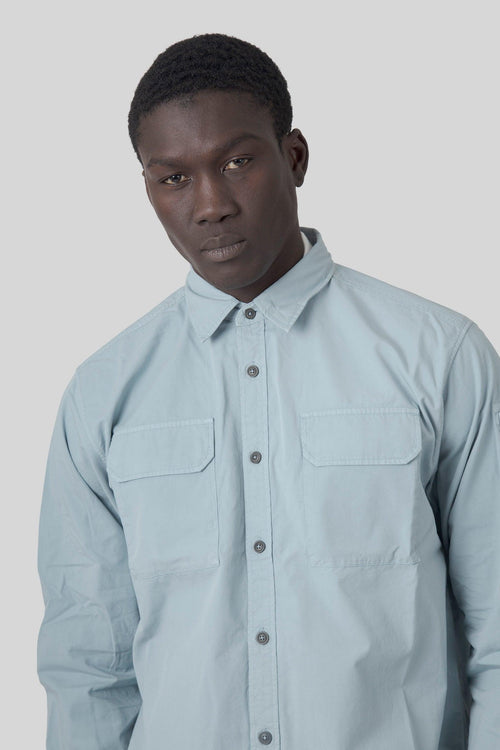 Camicia Lente In Gabardina Organica Polvere Uomo