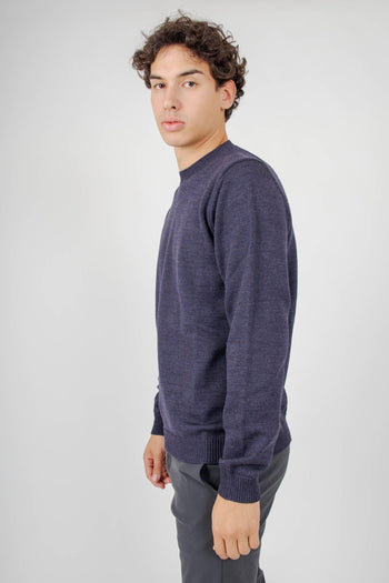 Maglia Girocollo Blu Medio Uomo - 6