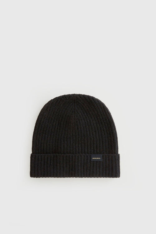 Knitted Ribbed Beanie Nero Unisex