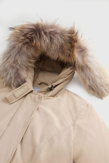 Arctic Parka In Ramar Cloth Con Pelliccia Rimovibile Beige Chiaro Donna - 7