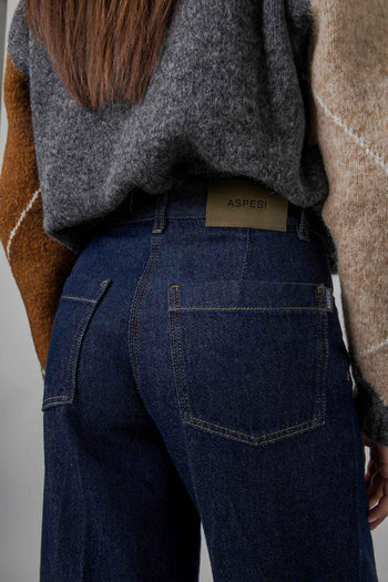 Jeans Wide Leg Denim Scuro Donna - 2