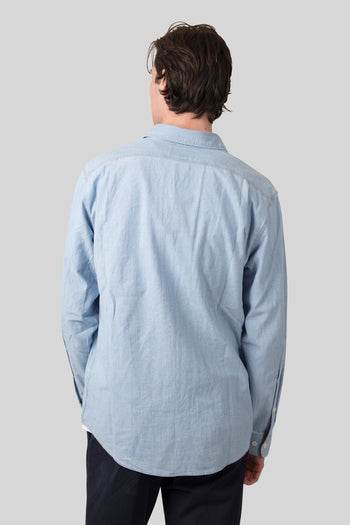 Chambray Cpo Shirt Blu Chiaro Uomo - 4