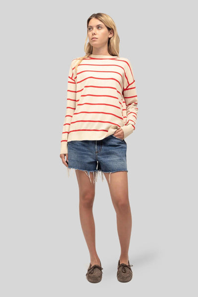 Maglia Narada Panna/rosso Donna