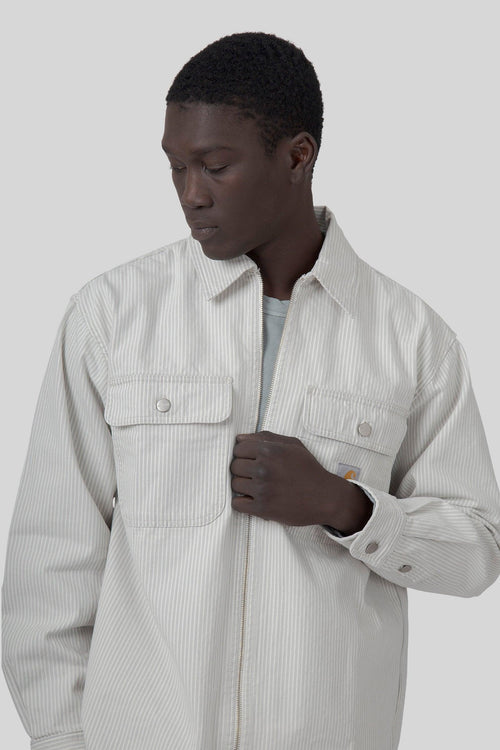 Wip Mercer Shirt Jac Bianco/grigio Uomo