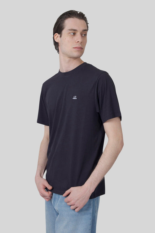 T-shirt 30/1 Jersey Logo Patch Blu Uomo