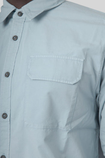 Camicia Lente In Gabardina Organica Polvere Uomo - 7