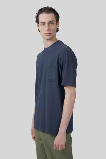 T-shirt 24/1 Piquet Pigment Dyed Blu Navy Uomo - 3