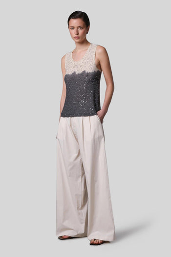 Canotta Con Paillettes Batik Grigio/burro Donna - 2