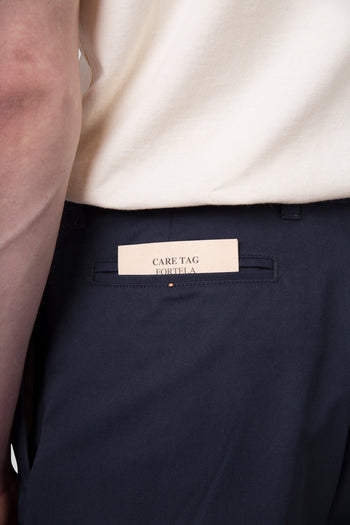 Pantalone New York Con Pences Blu Uomo - 7