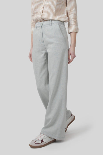 Jeans Palazzo Grigio Chiaro Donna - 3