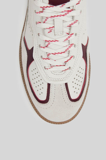 Sneaker Tb.490 Rife In Pelle Bianco/bordeaux Donna - 2