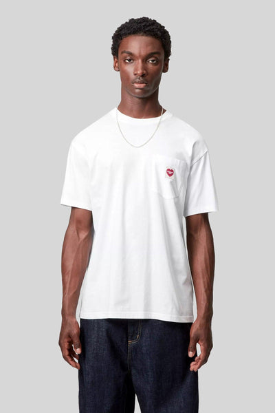 Wip T-shirt Pocket Heart Bianco Uomo