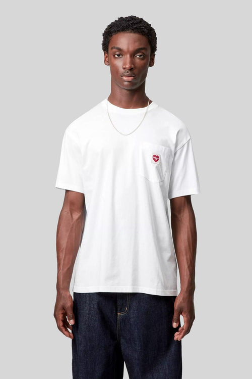 Wip T-shirt Pocket Heart Bianco Uomo