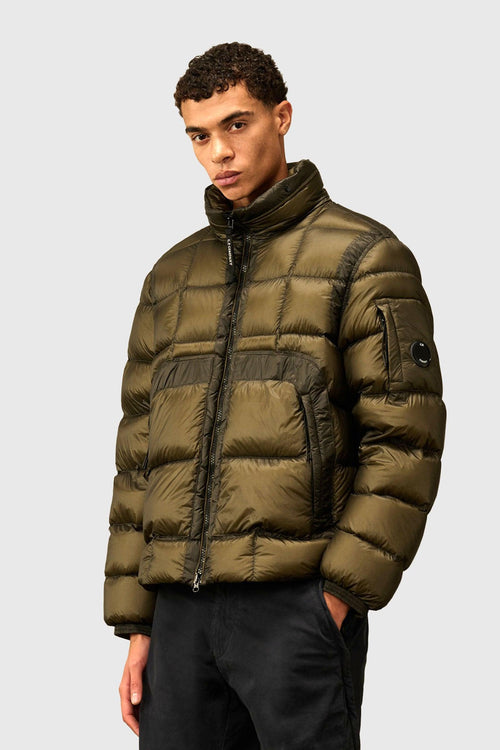 D.d. Shell Short Down Jacket Verde Militare Uomo