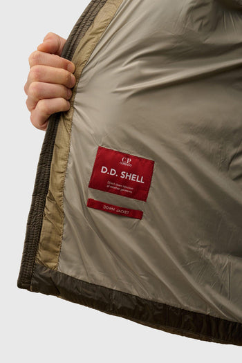 D.d. Shell Hooded Down Jacket Khaki Uomo - 5